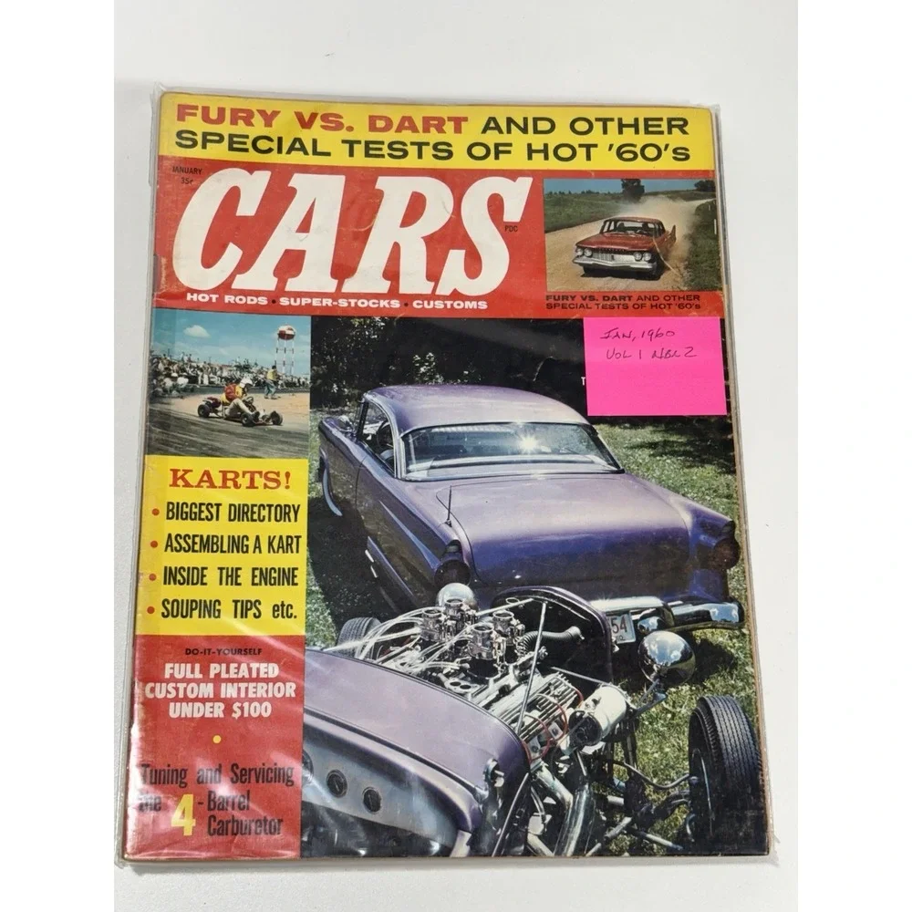 5 Lot Hi-Performance Cars Magazine Drag Racing‎ Muscle 1950's-1960's